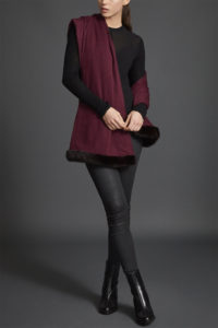 Cashmere Mink Shawl in Burgundy