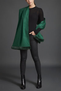 Cashmere Mink Shawl in Forest Green