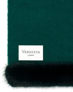 Cashmere Mink Shawl in Forest Green