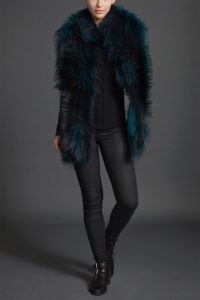 Nehru Collar Stole in Electric Teal