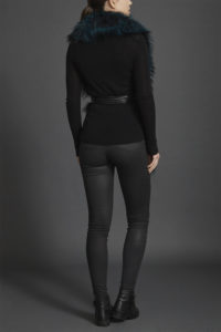 Nehru Collar Stole in Electric Teal