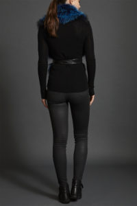 Nehru Collar Stole in Lapis Blue