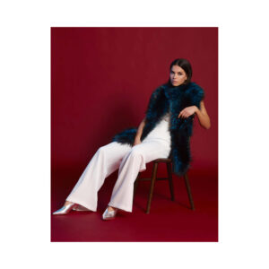 Nehru Collar Stole in Electric Teal