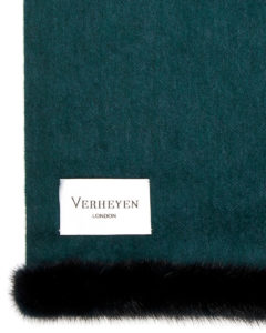 Cashmere Mink Shawl in Forest Green