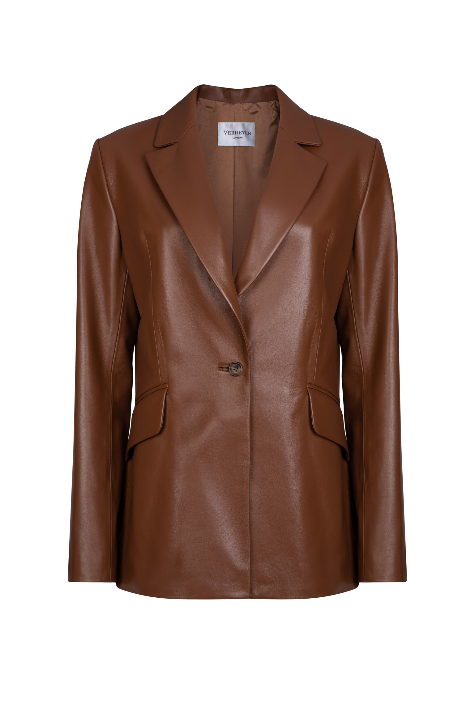 Chesca Oversize Blazer in Tan Leather