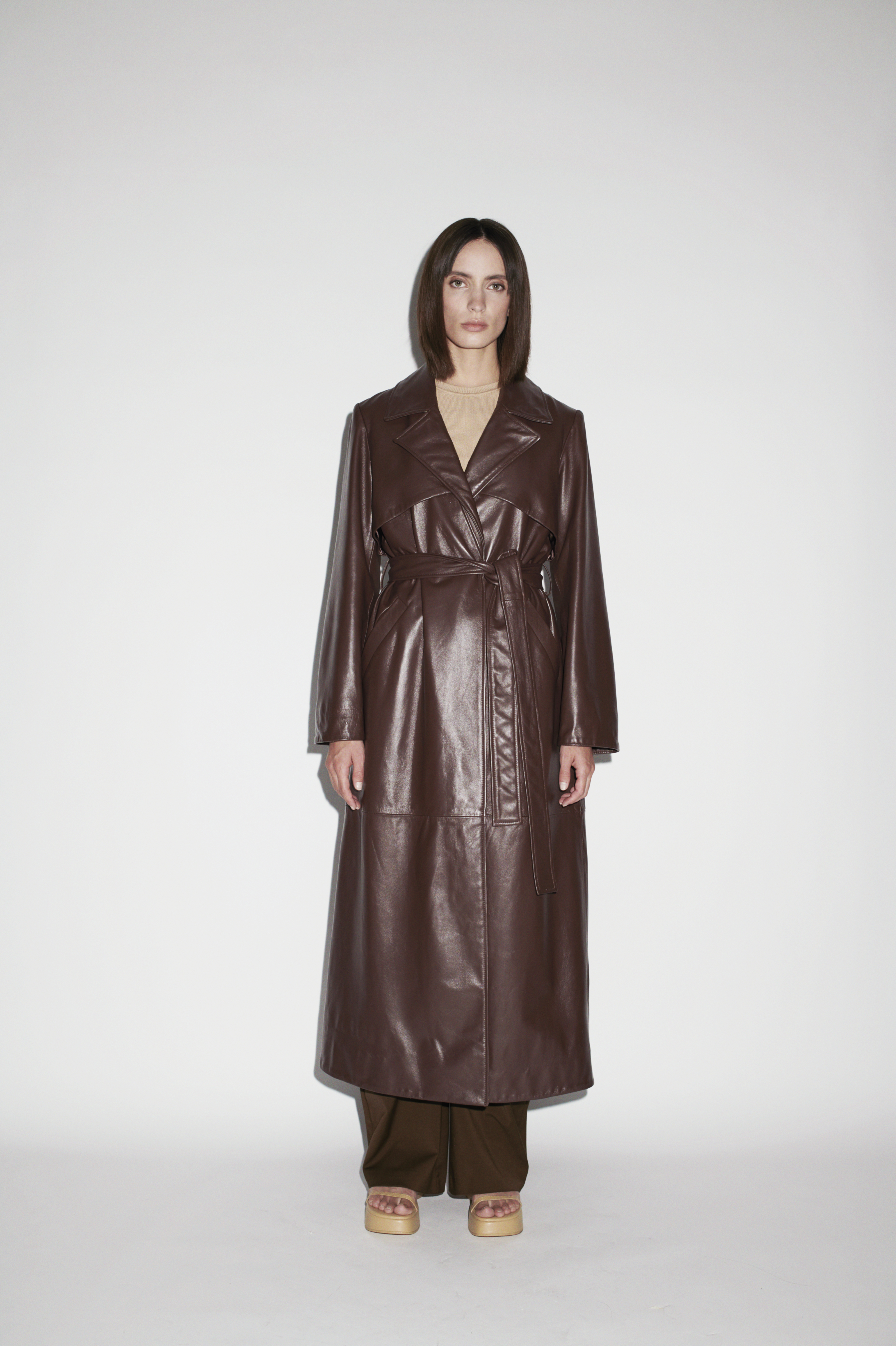 Leonora Trench Coat in Leather