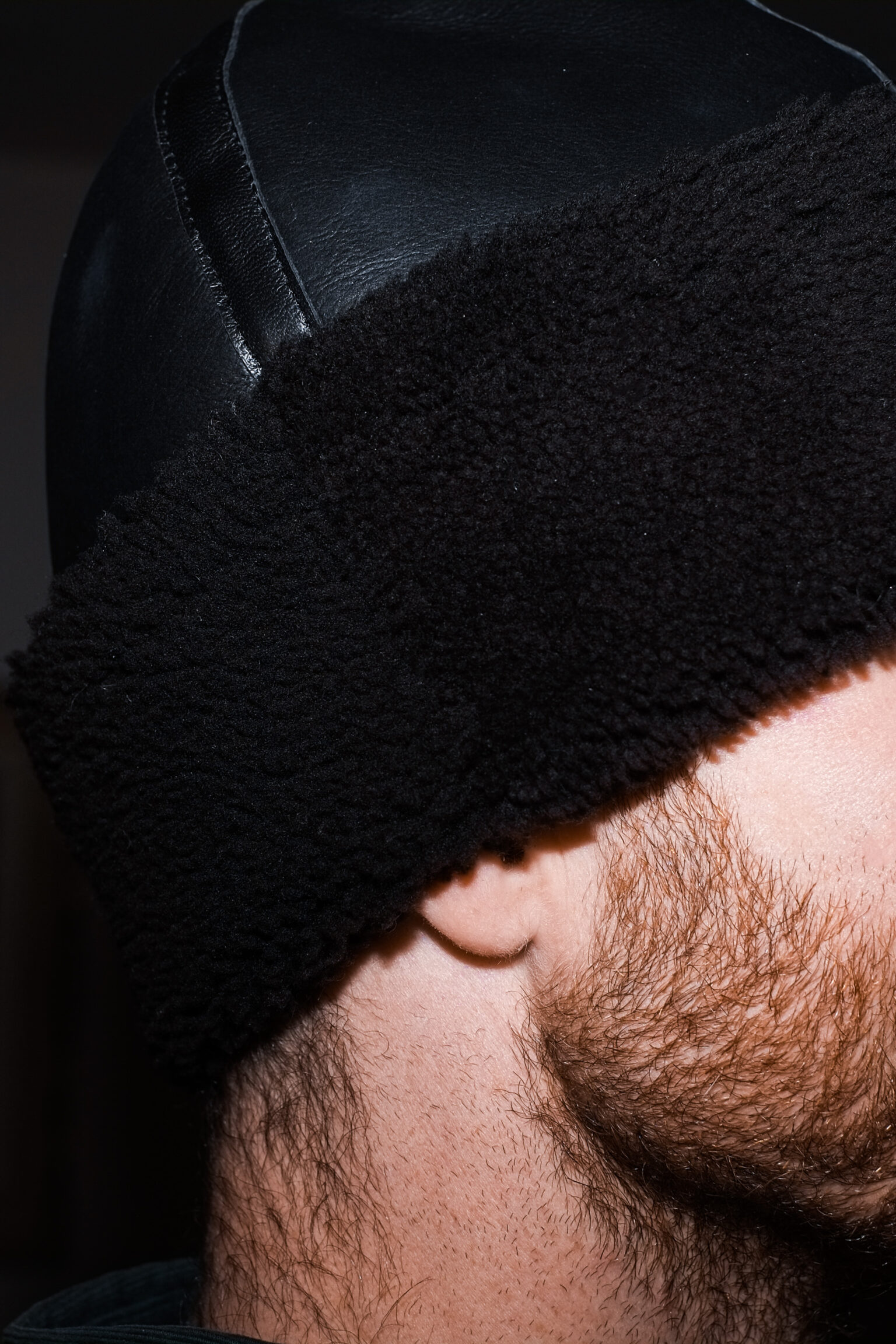 Shearling Hat in Black