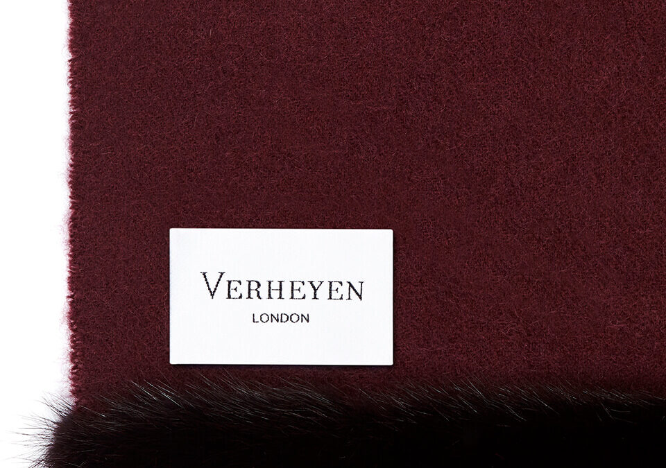 Cashmere Mink Shawl in Burgundy