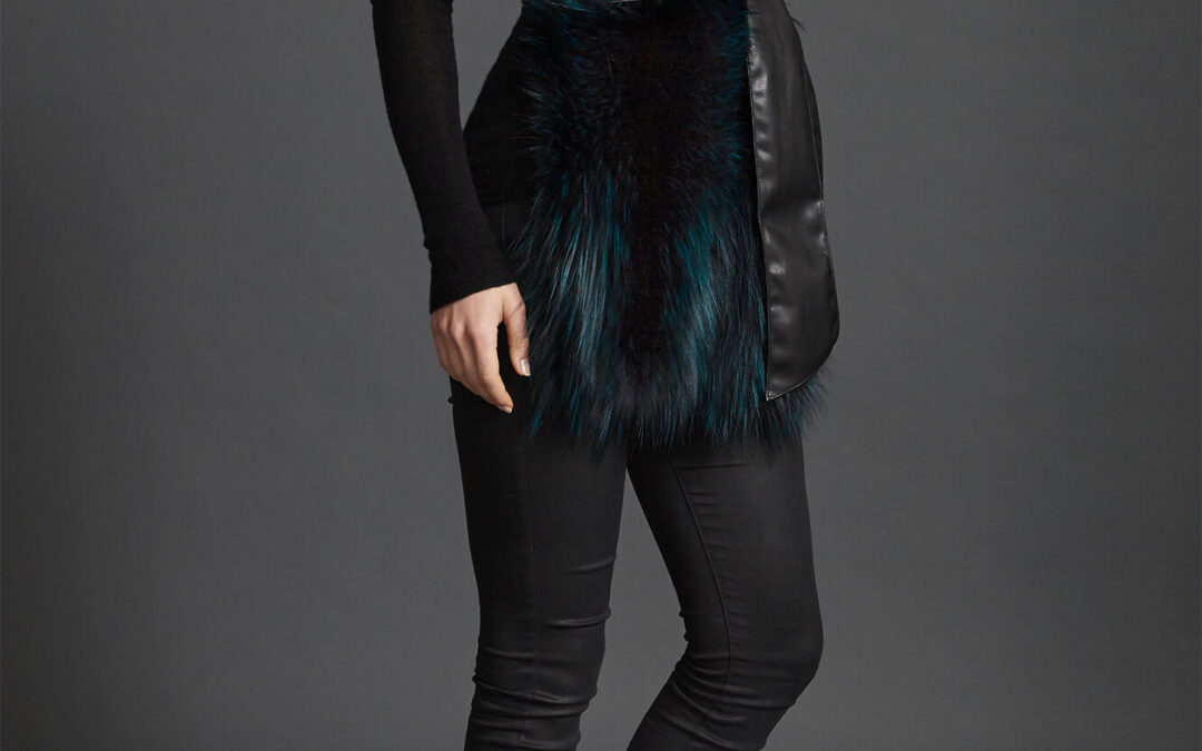 Nehru Collar Stole in Electric Teal