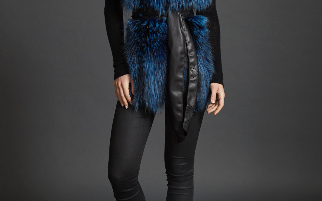 Nehru Collar Stole in Lapis Blue