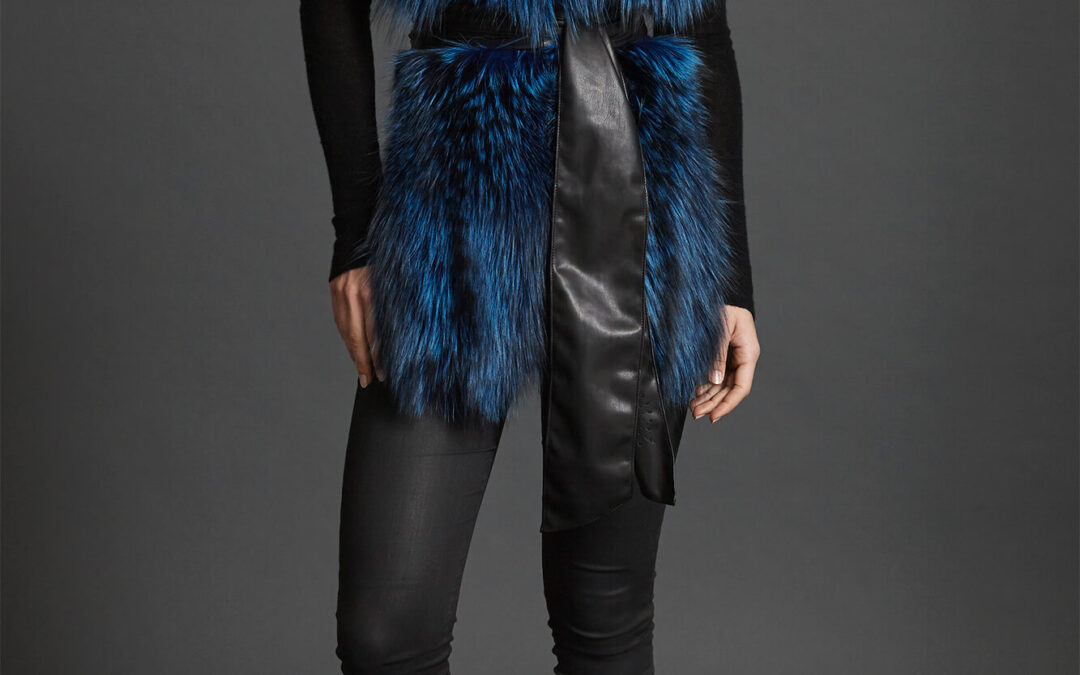 Nehru Collar Stole in Lapis Blue