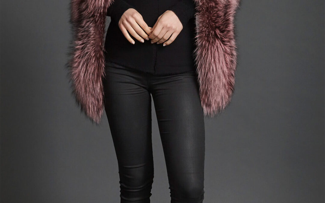 Nehru Collar Stole in Rose Quartz