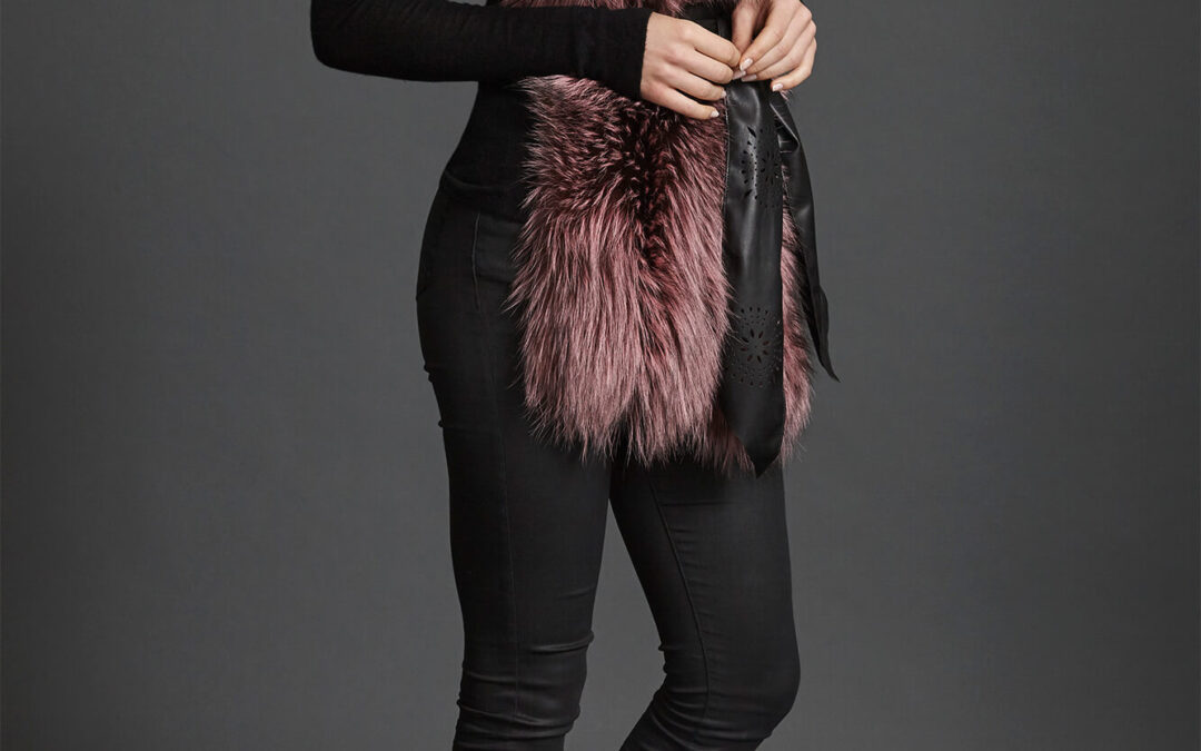 Nehru Collar Stole in Rose Quartz