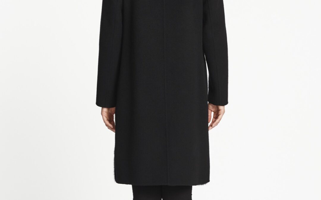 Collarless Coat Black