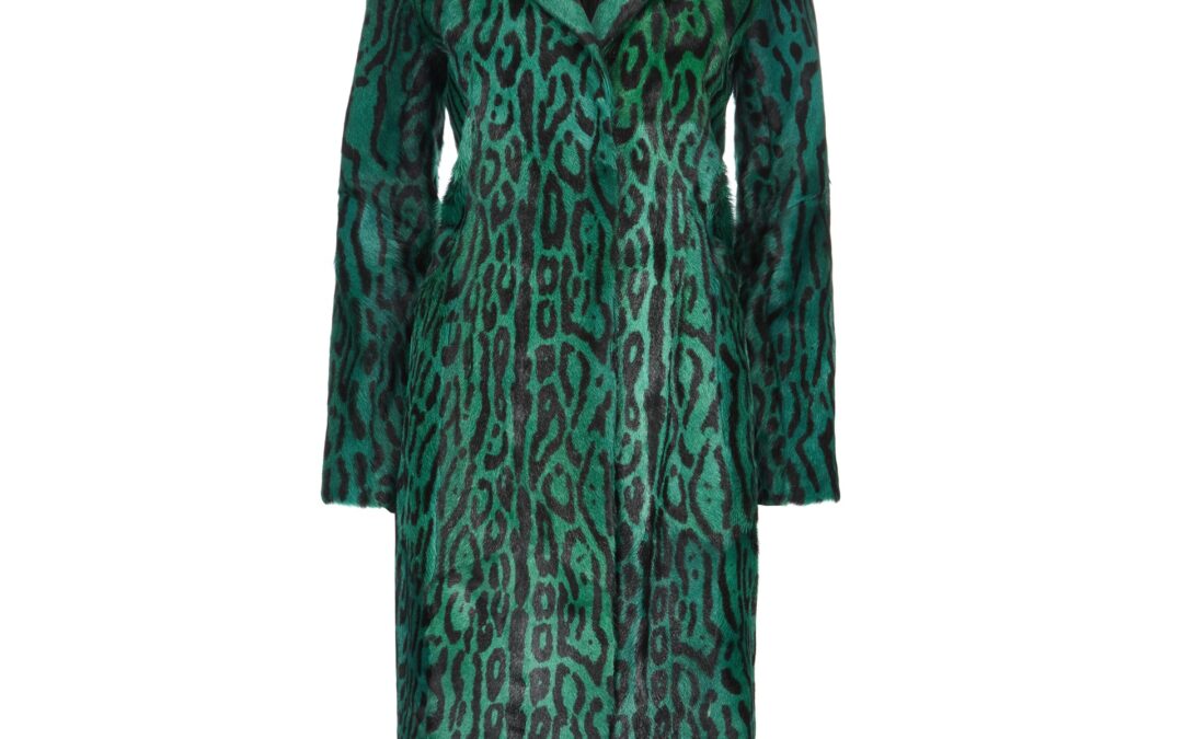 Leopard Print Coat Emerald
