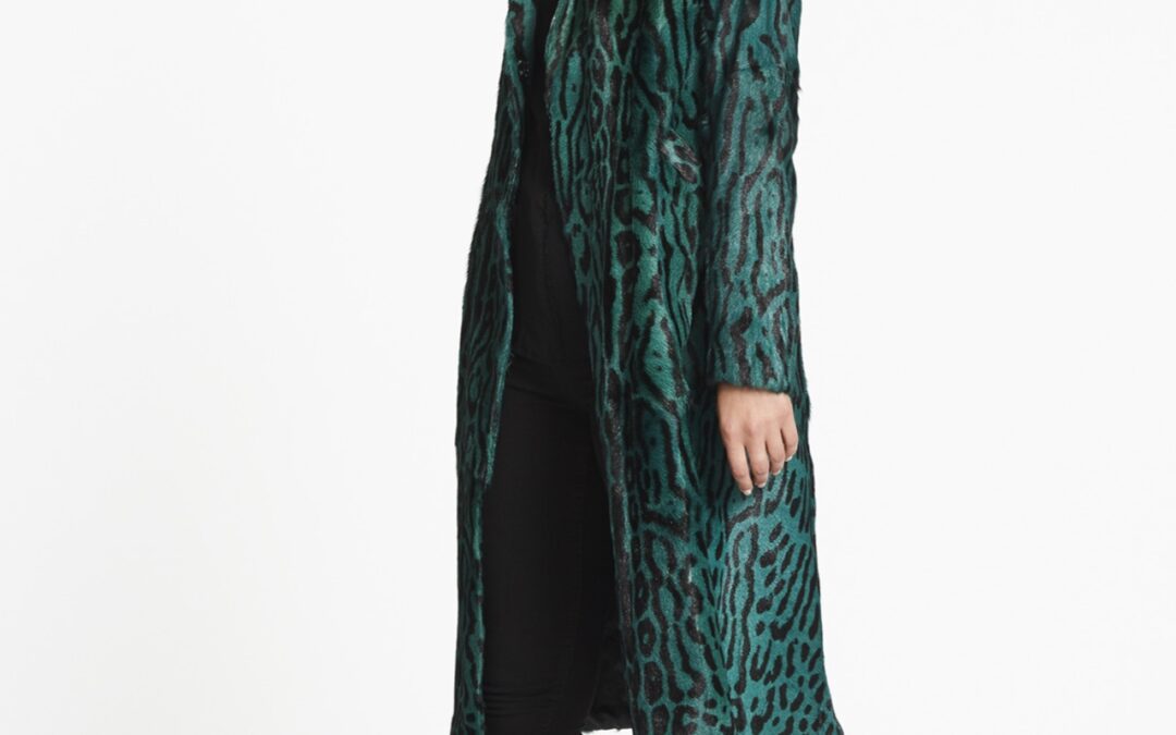Leopard Print Coat Emerald
