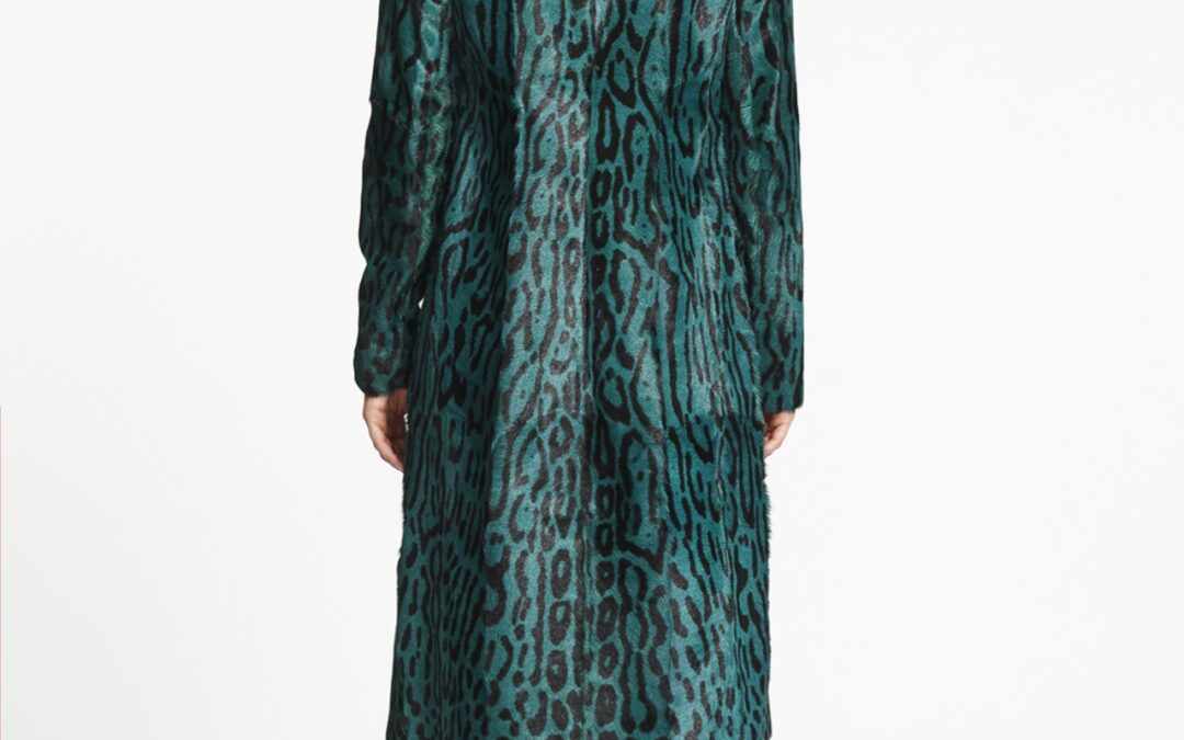 Leopard Print Coat Emerald