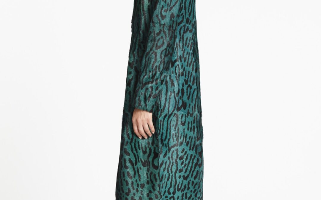 Leopard Print Coat Emerald