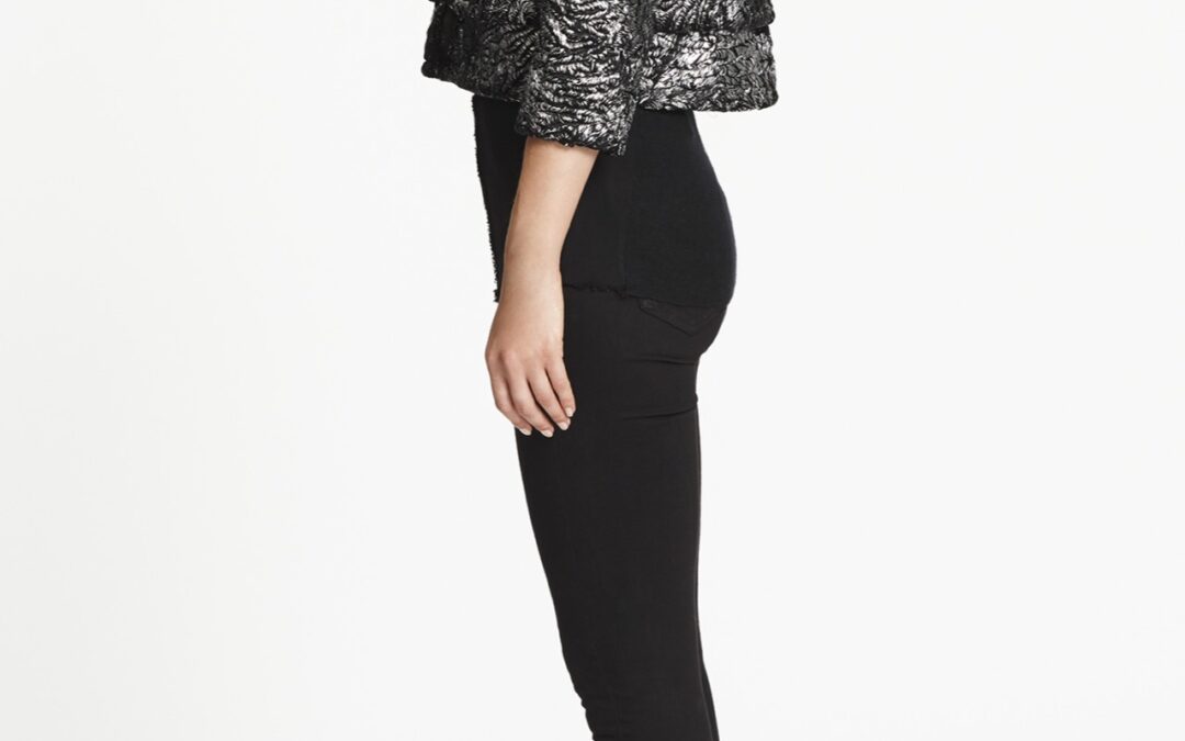 Cropped Jacket in Metallic Swakara