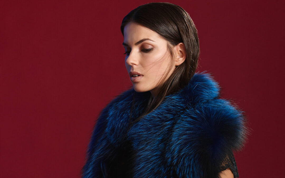 Nehru Collar Stole in Lapis Blue