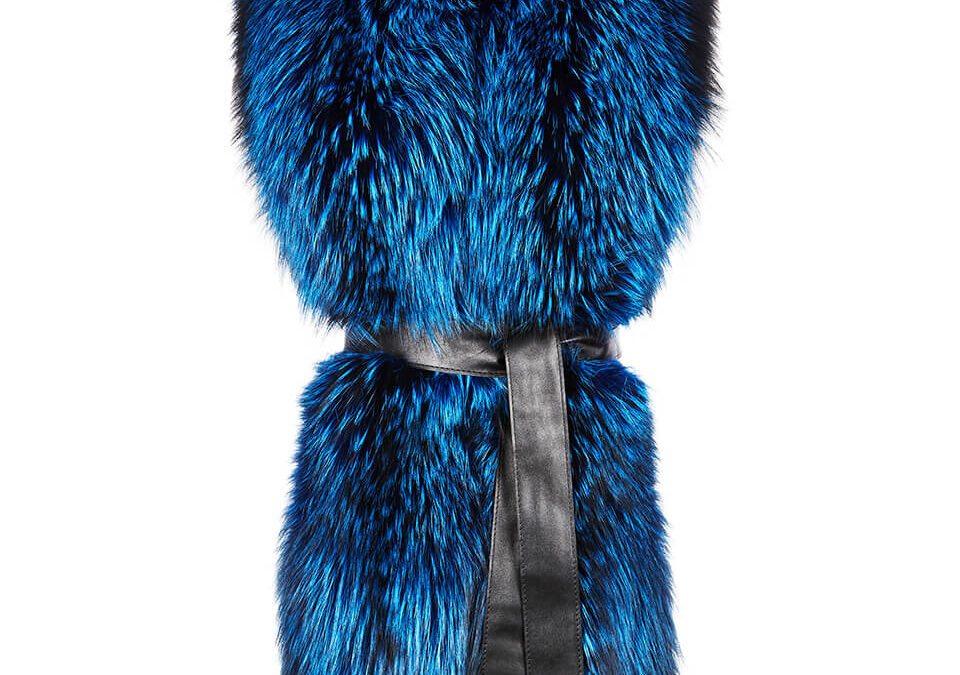 Nehru Collar Stole in Lapis Blue